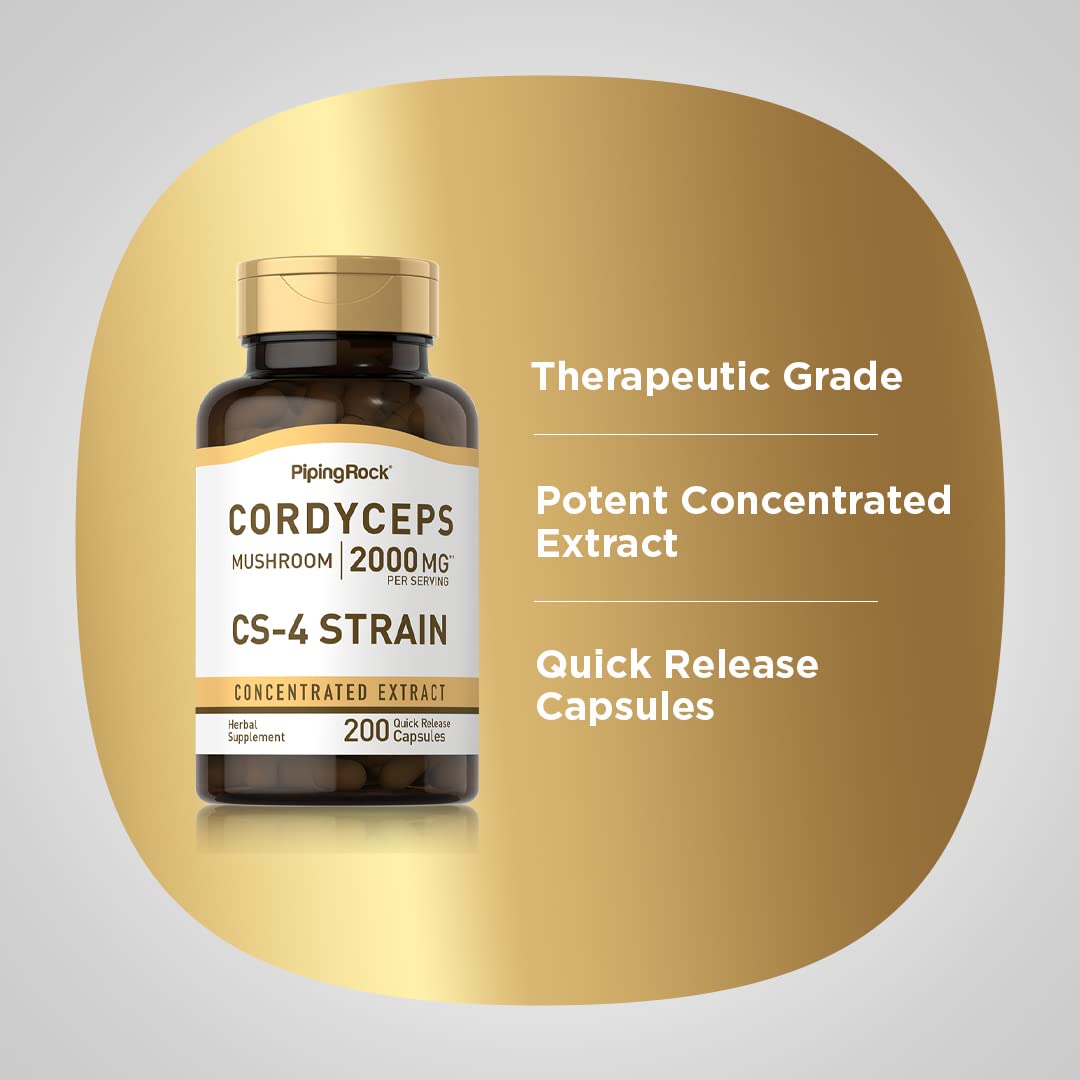 Piping Rock Cordyceps: etiqueta detallada para verificar origen y lote.