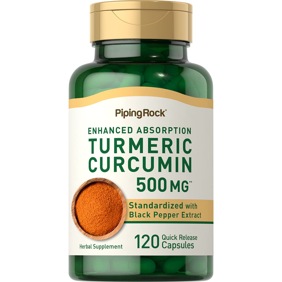 Piping Rock cúrcuma curcumina cápsulas 120: apoyo antioxidante diario