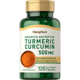 Piping Rock cúrcuma curcumina cápsulas 120: apoyo antioxidante diario