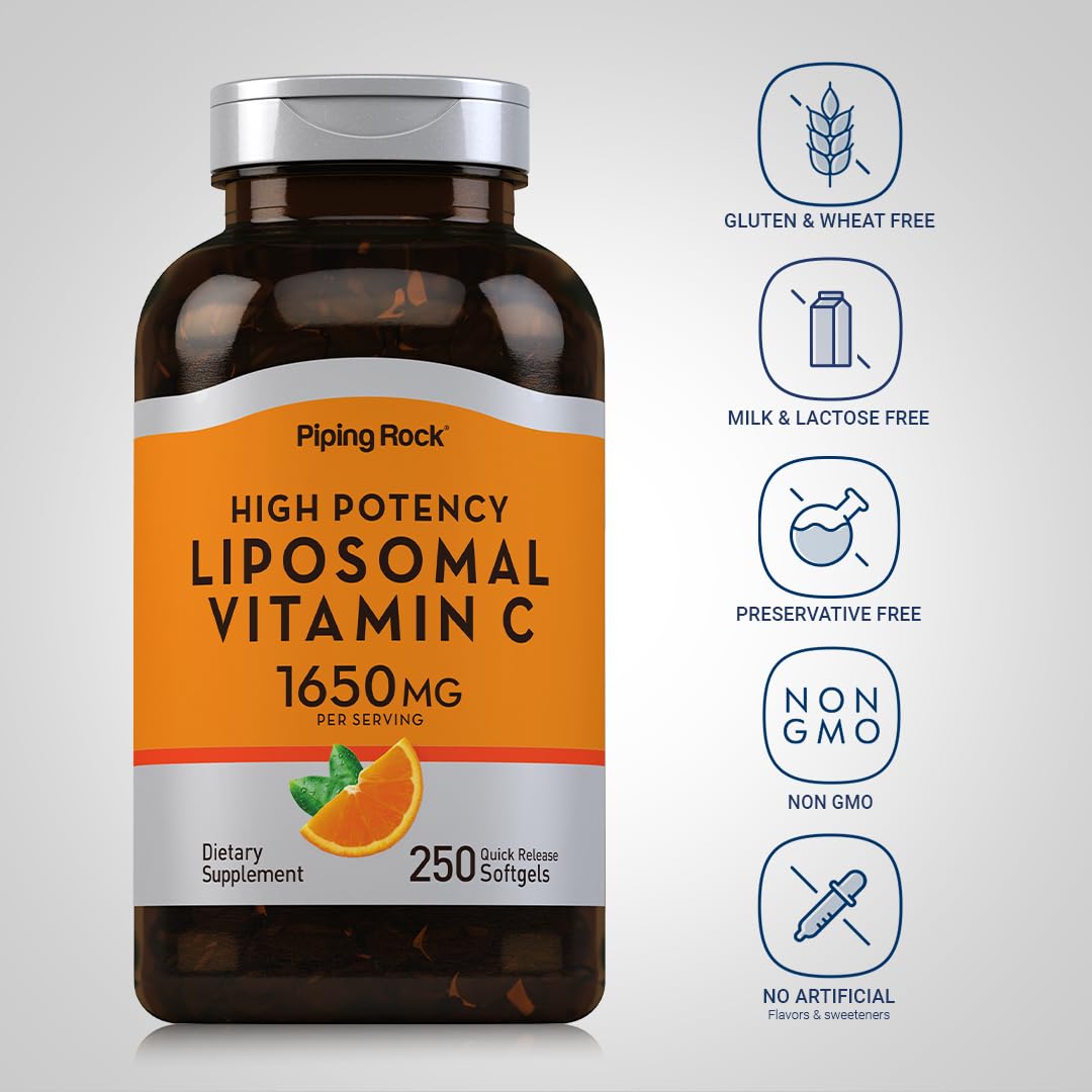 Piping Rock Envase Vitamina C liposomales para rutina diaria