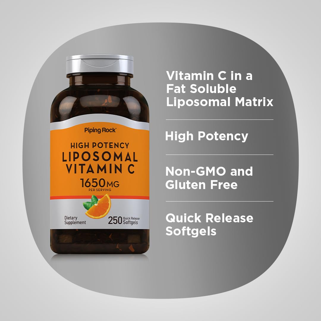 Piping Rock Etiqueta Vitamina C liposomales con información clara