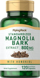 Piping Rock extracto de corteza de magnolia en botella facilita el consumo diario.