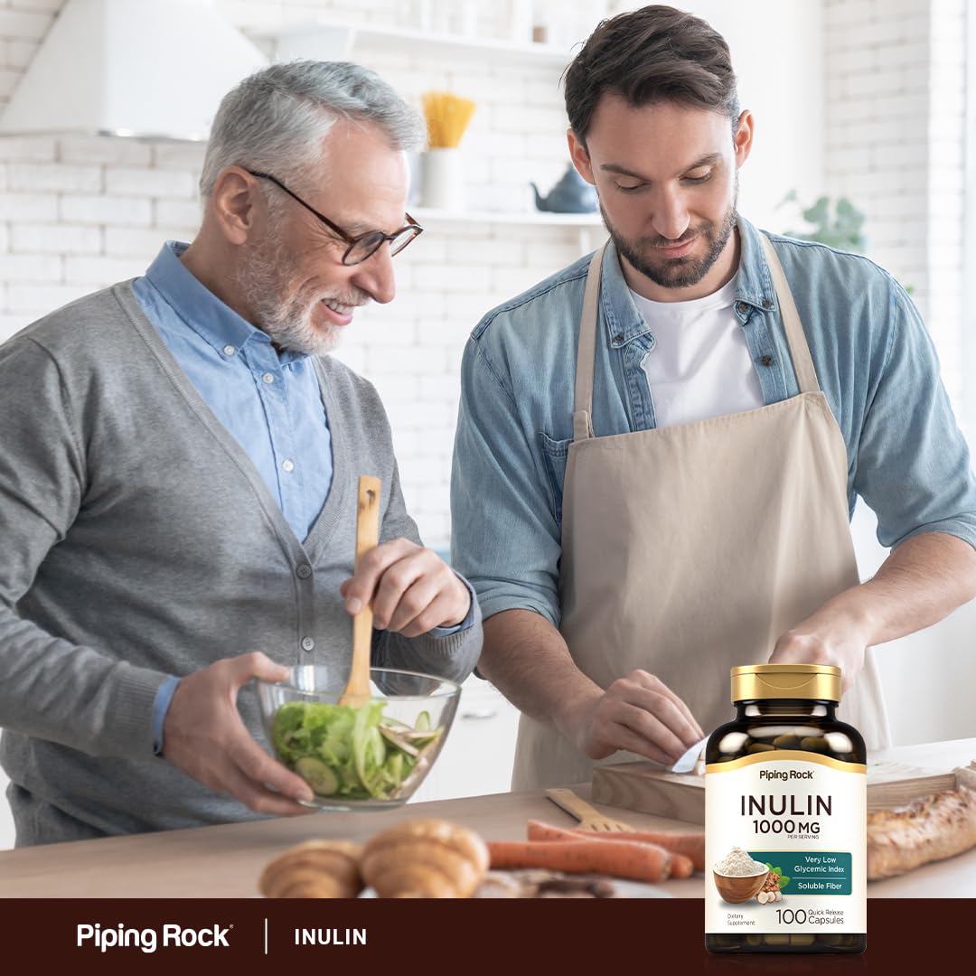 Piping Rock Inulin Cápsulas: modo de apertura sencillo y sin gluten.
