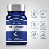 Etiqueta de Piping Rock Melatonina 3 mg destacando ingredientes de calidad