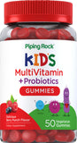 Piping Rock Niños Multivitamínico y Probiótico, botella, apoyo nutricional diario.