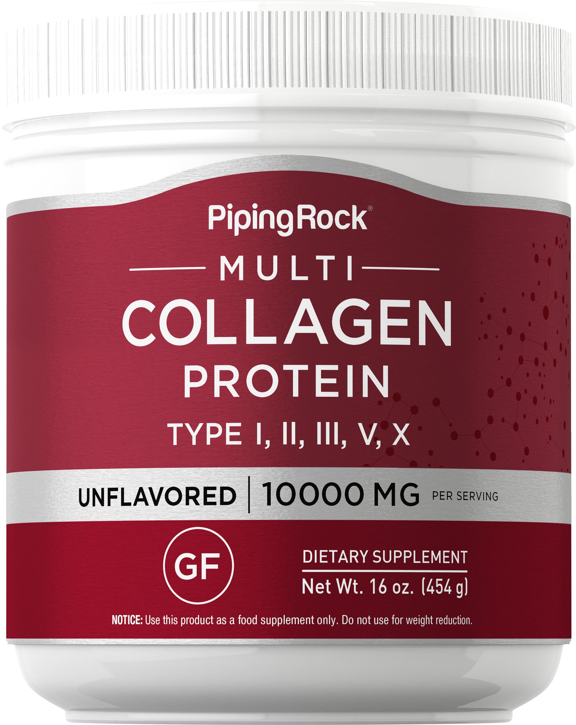 Piping Rock polvo colágeno multi 16oz para apoyar ingesta proteica diaria