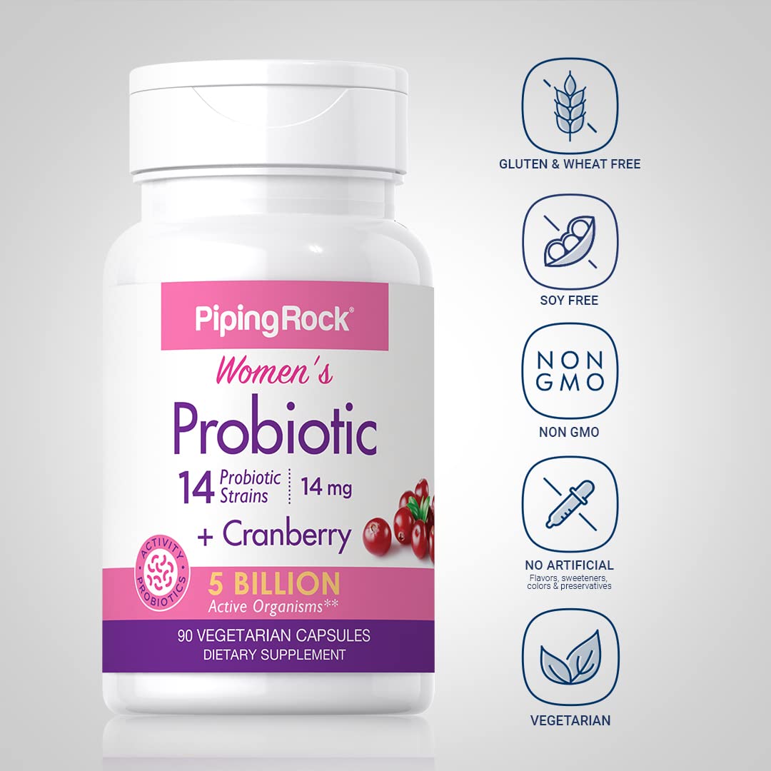 Piping Rock Probiotic, 5 mil millones, microorganismos activos para apoyo intestinal.