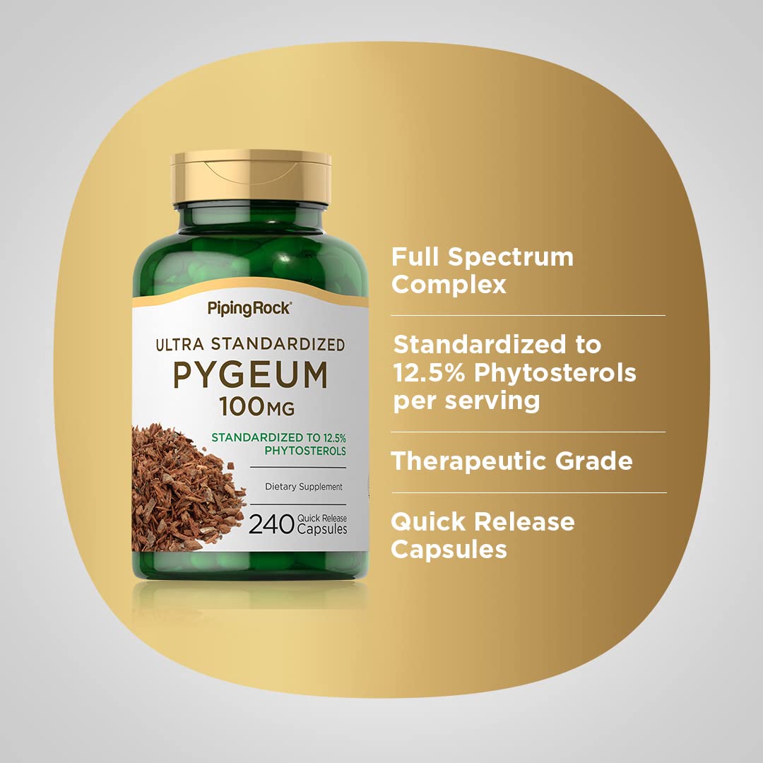 Piping Rock Pygeum fitosteroles ultrarestandarizados para apoyo nutricional.