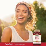 Piping Rock Vitamina D3 10,000 UI: uso diario para respaldo a un estilo de vida activo.