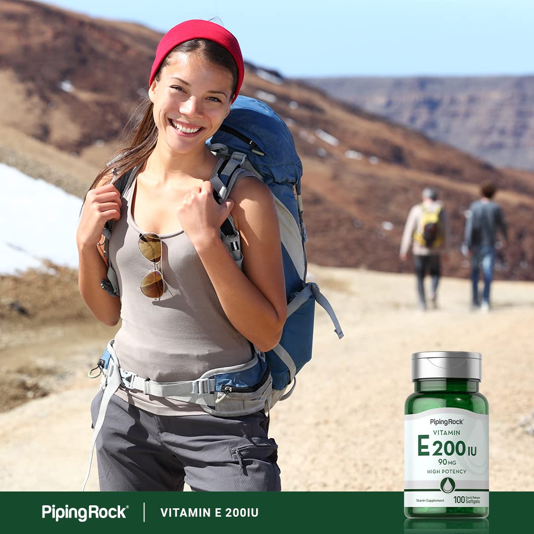 Cápsulas de liberación rápida de Piping Rock Vitamina E.