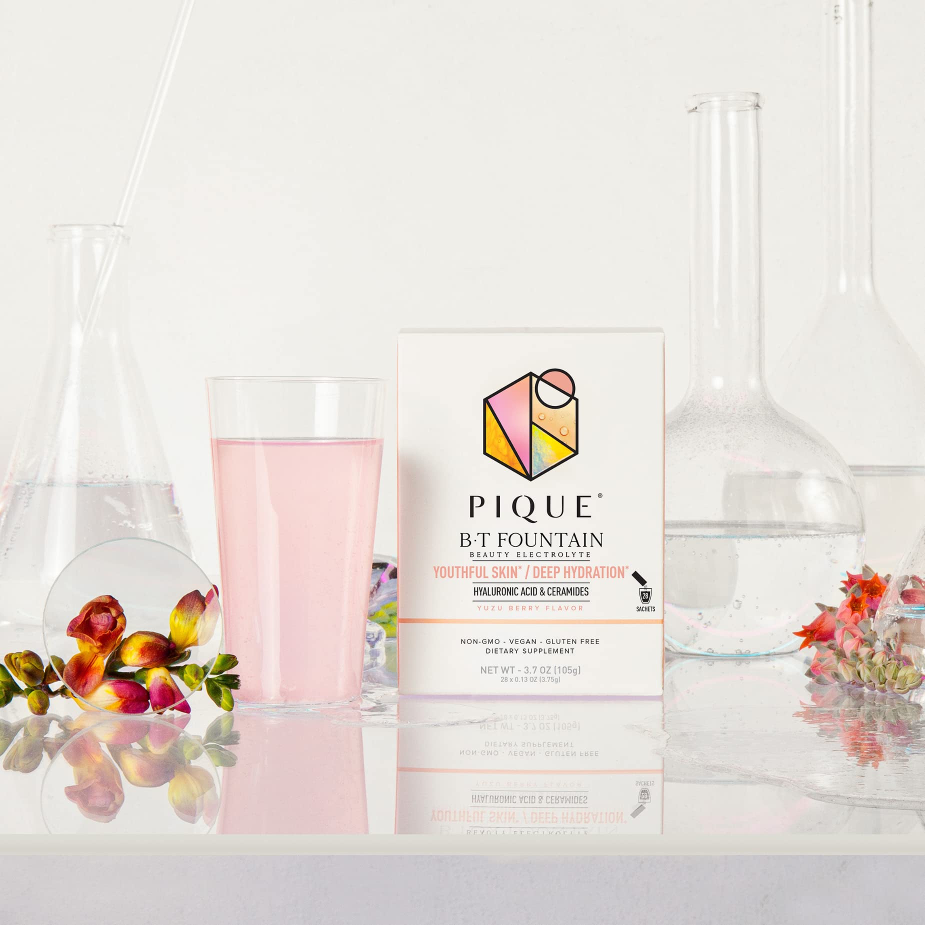 Morning routine with PIQUE BT Fountain Beauty for refreshed, hydrated skin.