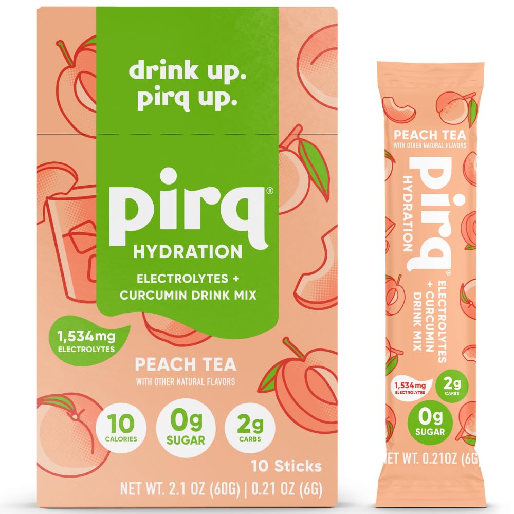 Pirq Hydratación Durazno Tea, empaque individual para hidratación rápida durante entrenamientos.