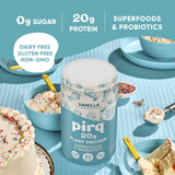 Pirq superalimentos verdes y frutas, nutrición colorida