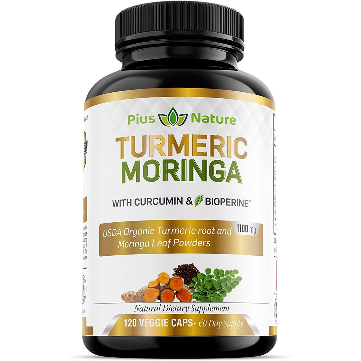 PIUS NATURE Curcuma Moringa: cápsulas 1100 mg para apoyo diario