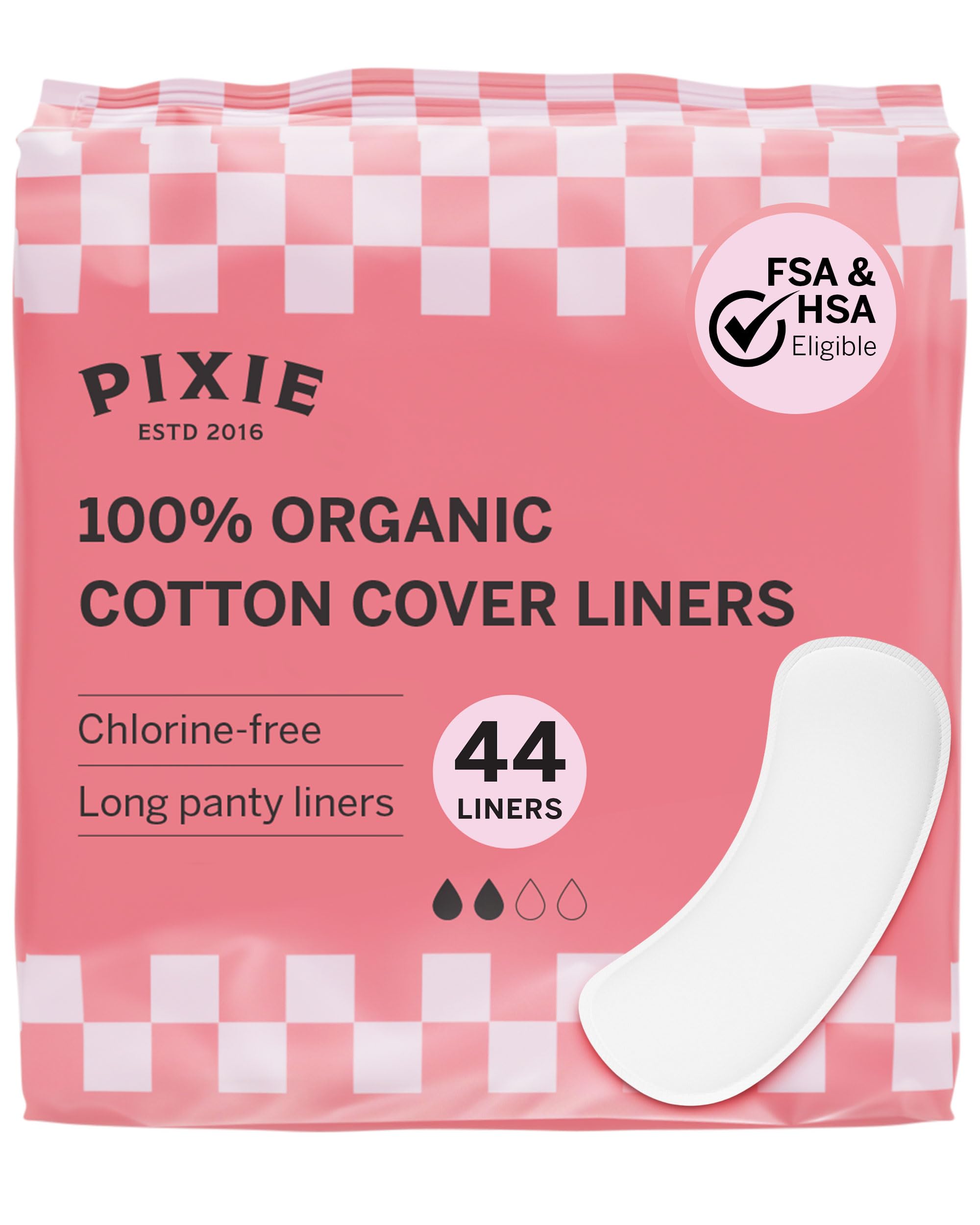 Pixie Cup: almohadilla larga orgánica para protección diaria suave y natural.