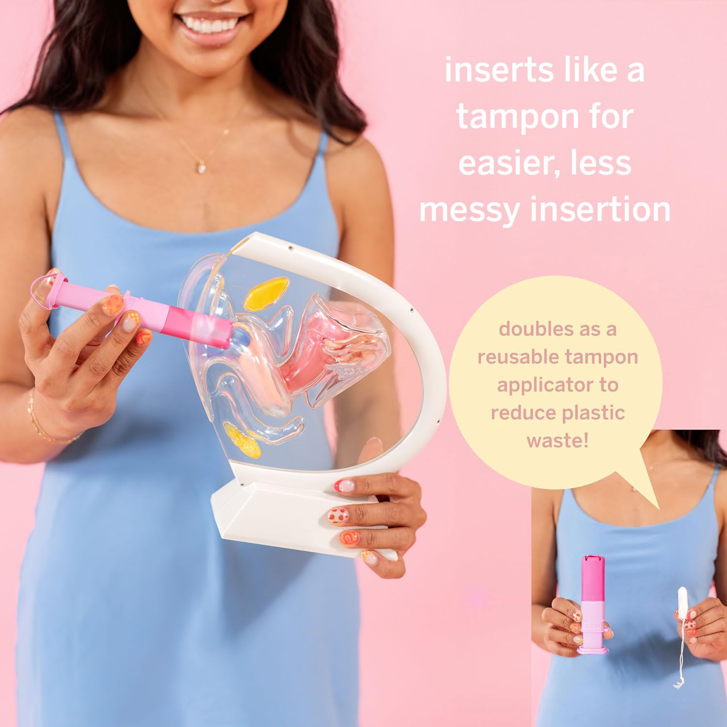 Pixie Cup aplicador de disco: inserción precisa sin molestias.