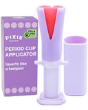 Aplicador Pixie Cup para inserción suave de la copa menstrual.
