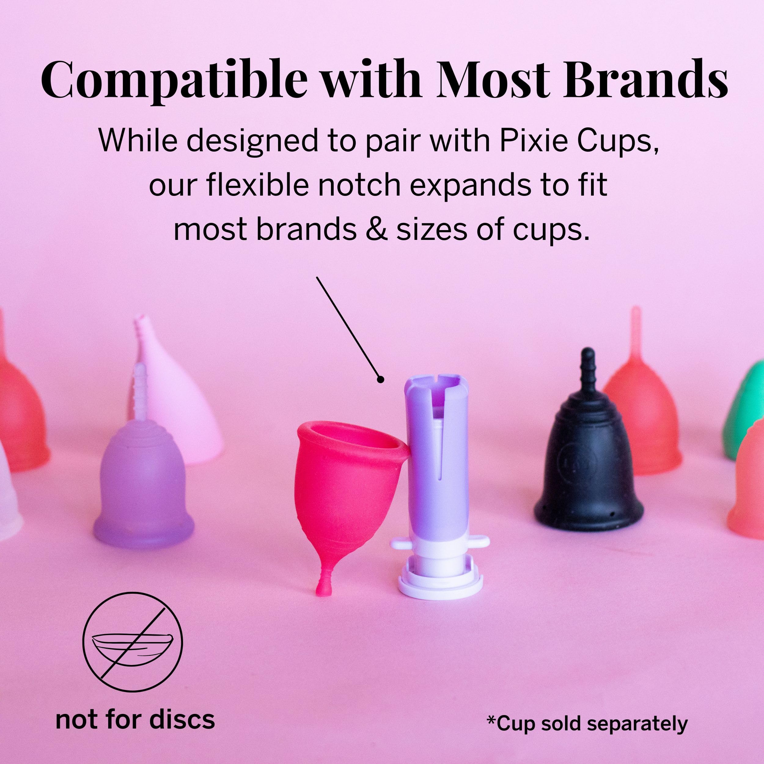 Aplicador Pixie Cup con materiales seguros y sin BPA para uso higiénico.