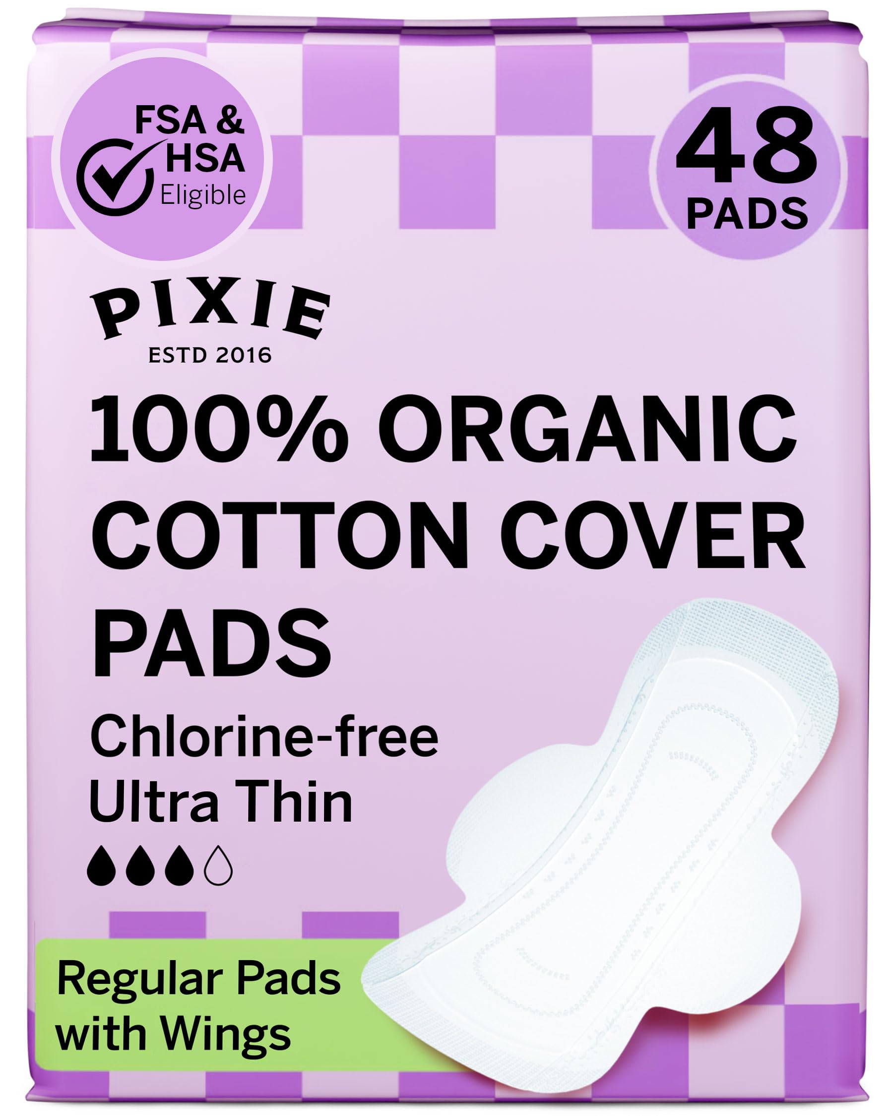 Pixie Cup, cobertura algodón orgánico para protección suave diaria.