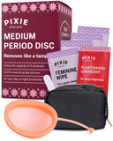 Pixie Cup Disc coral, uso 12 horas para comodidad diaria.