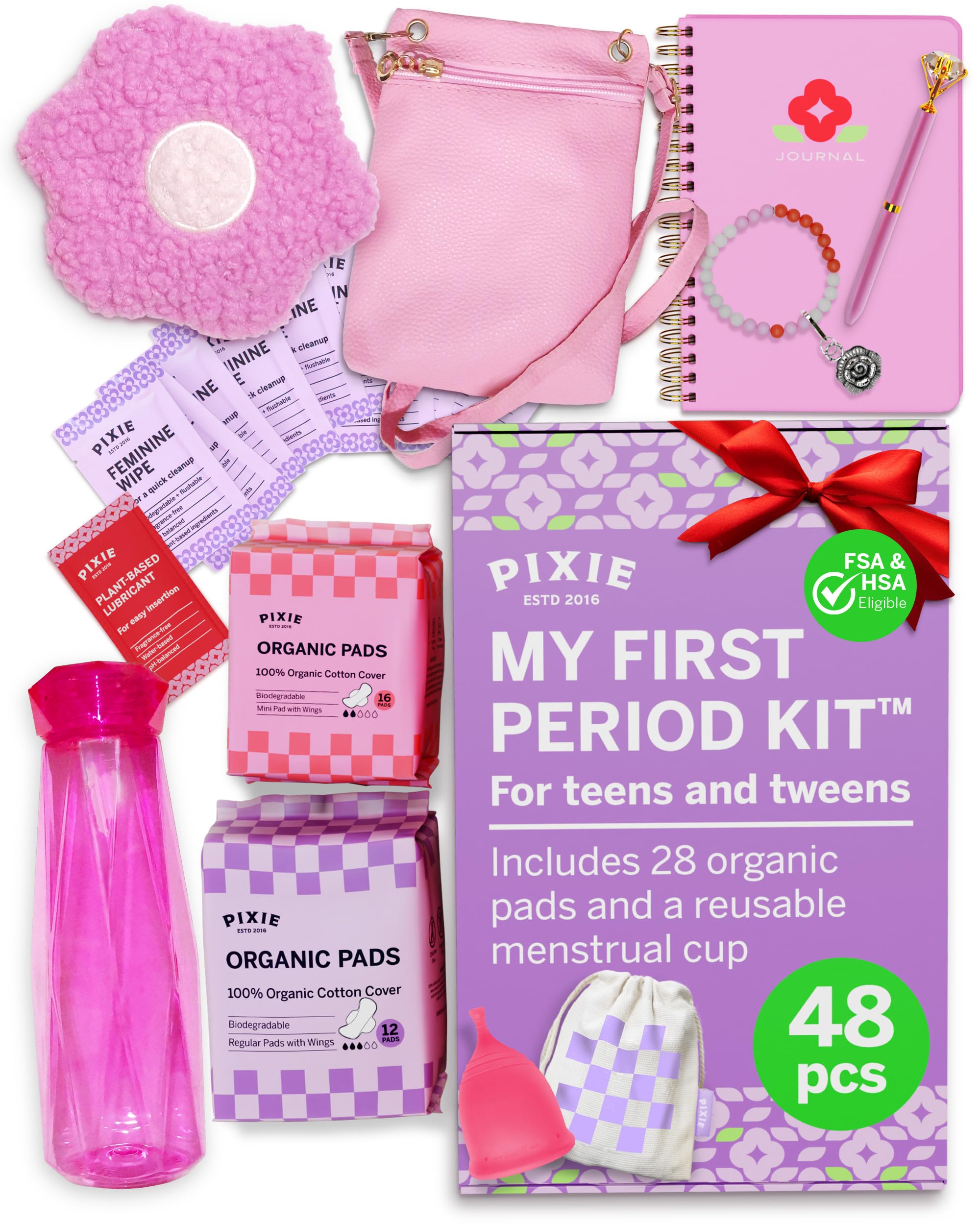Pixie Cup kit-primer-periodo para niñas, kit completo para la primera experiencia