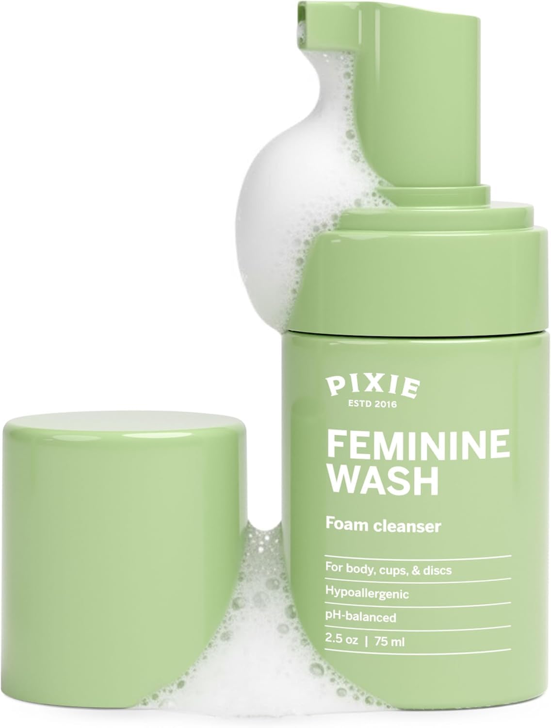 Pixie Cup lavado femenino con espuma suave para copas menstruales.
