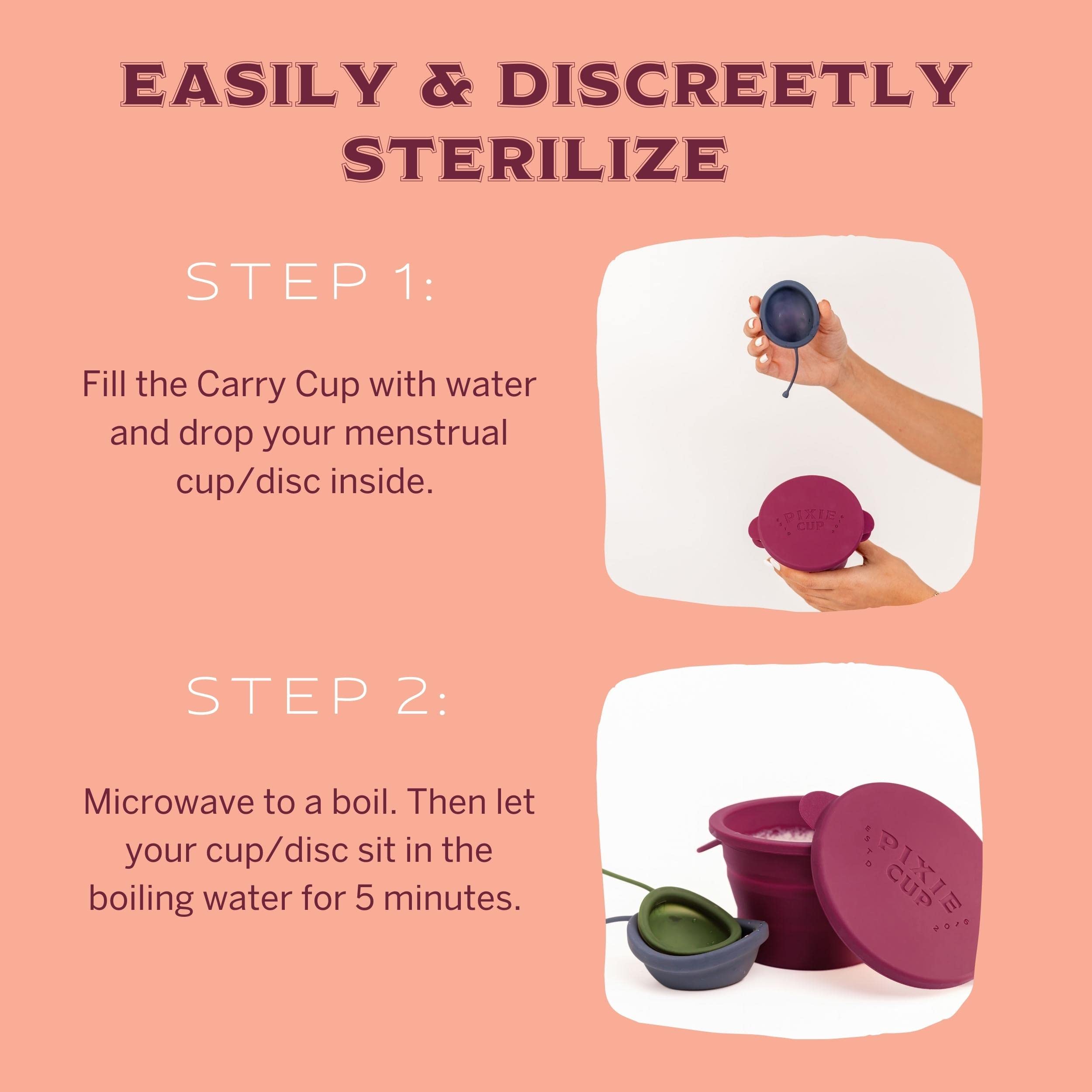 Pixie Cup Portabilidad: esterilizador compacto siempre a mano.