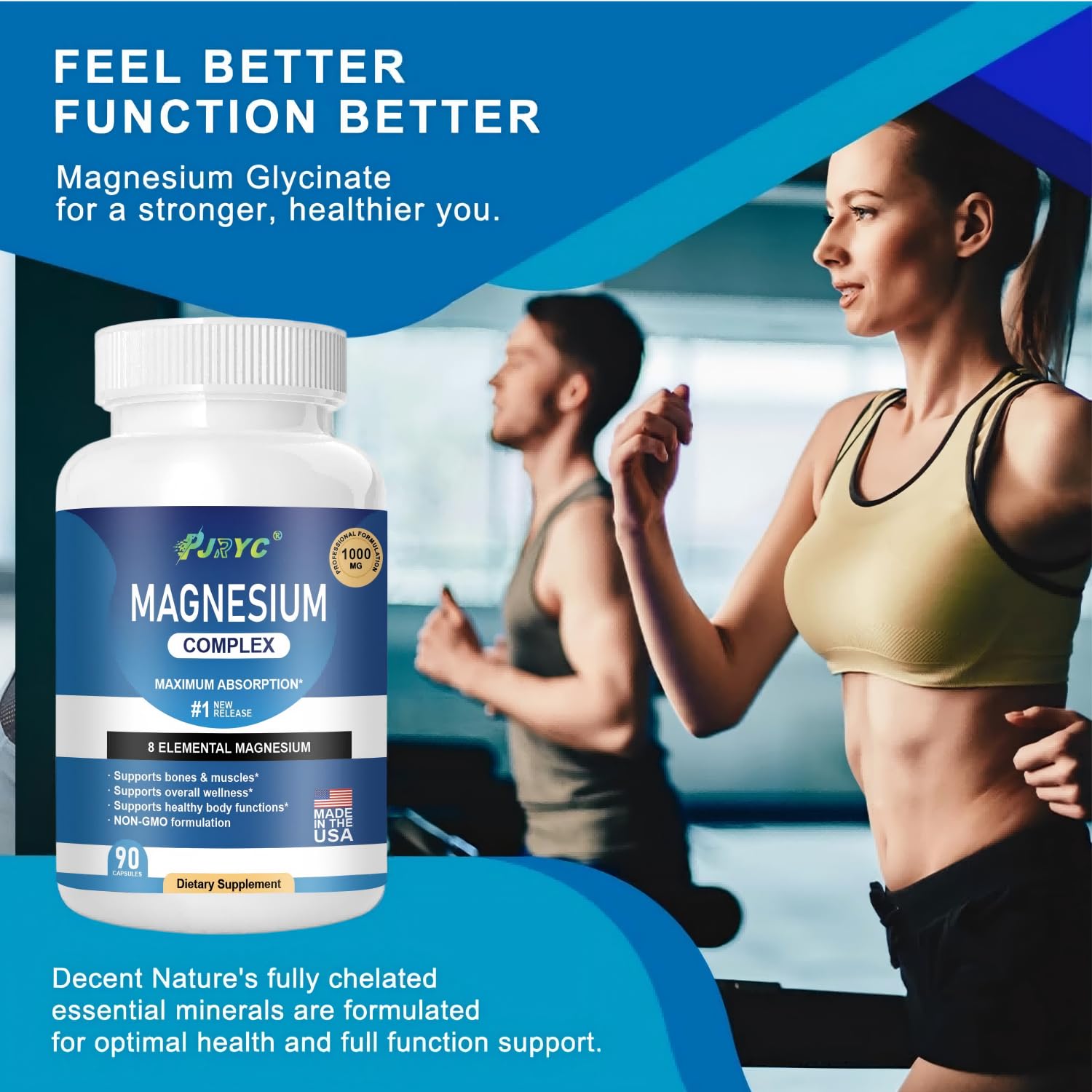 PJRYC Magnesio para apoyo a la función muscular durante el ejercicio