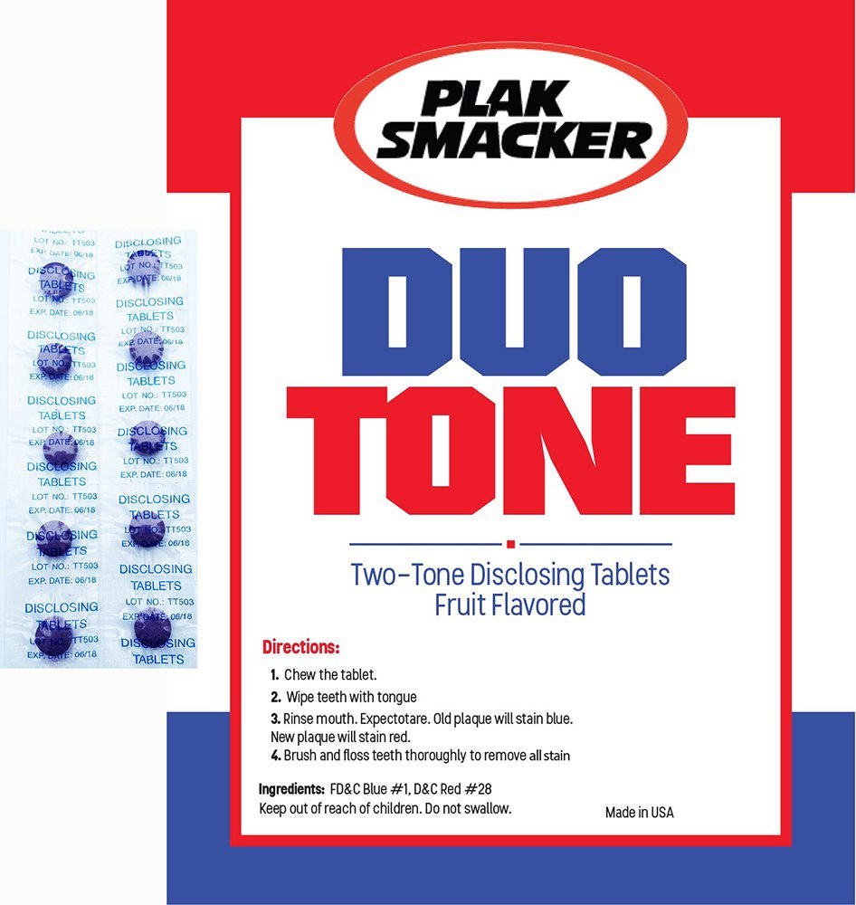 Tabletas reveladoras Duo Tone de Plak Smacker revelan la placa para cepillarte mejor.