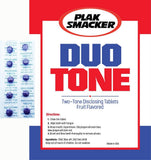 Tabletas reveladoras Duo Tone de Plak Smacker revelan la placa para cepillarte mejor.