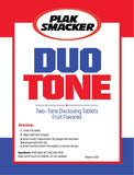 Tabletas reveladoras Duo Tone de Plak Smacker muestran la placa en los dientes para mejorar la higiene.