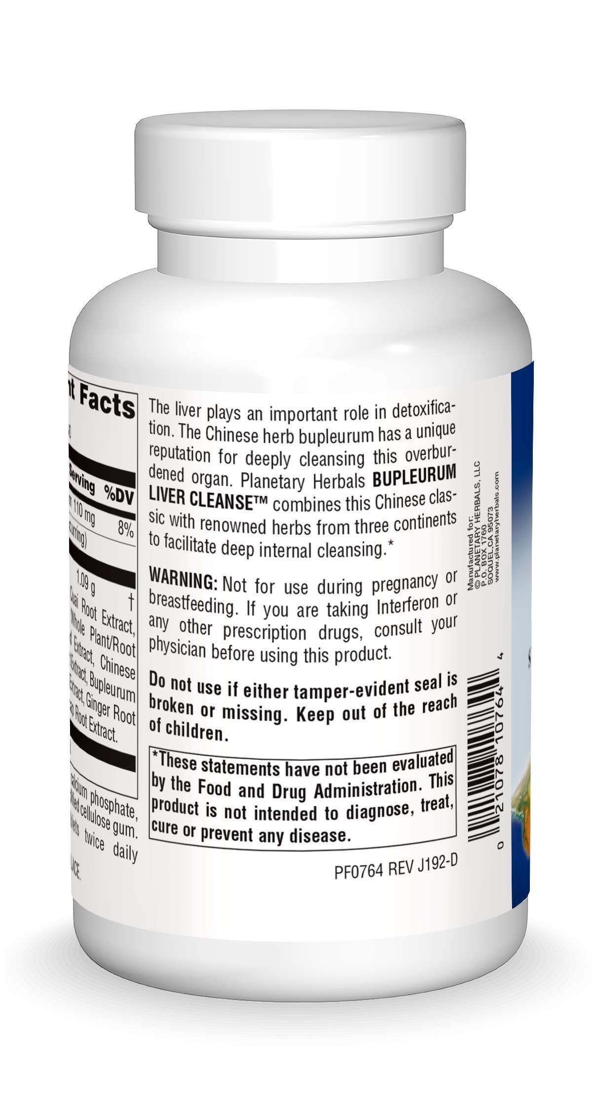 Tabletas Bupleurum de Planetary Herbals para toma diaria.