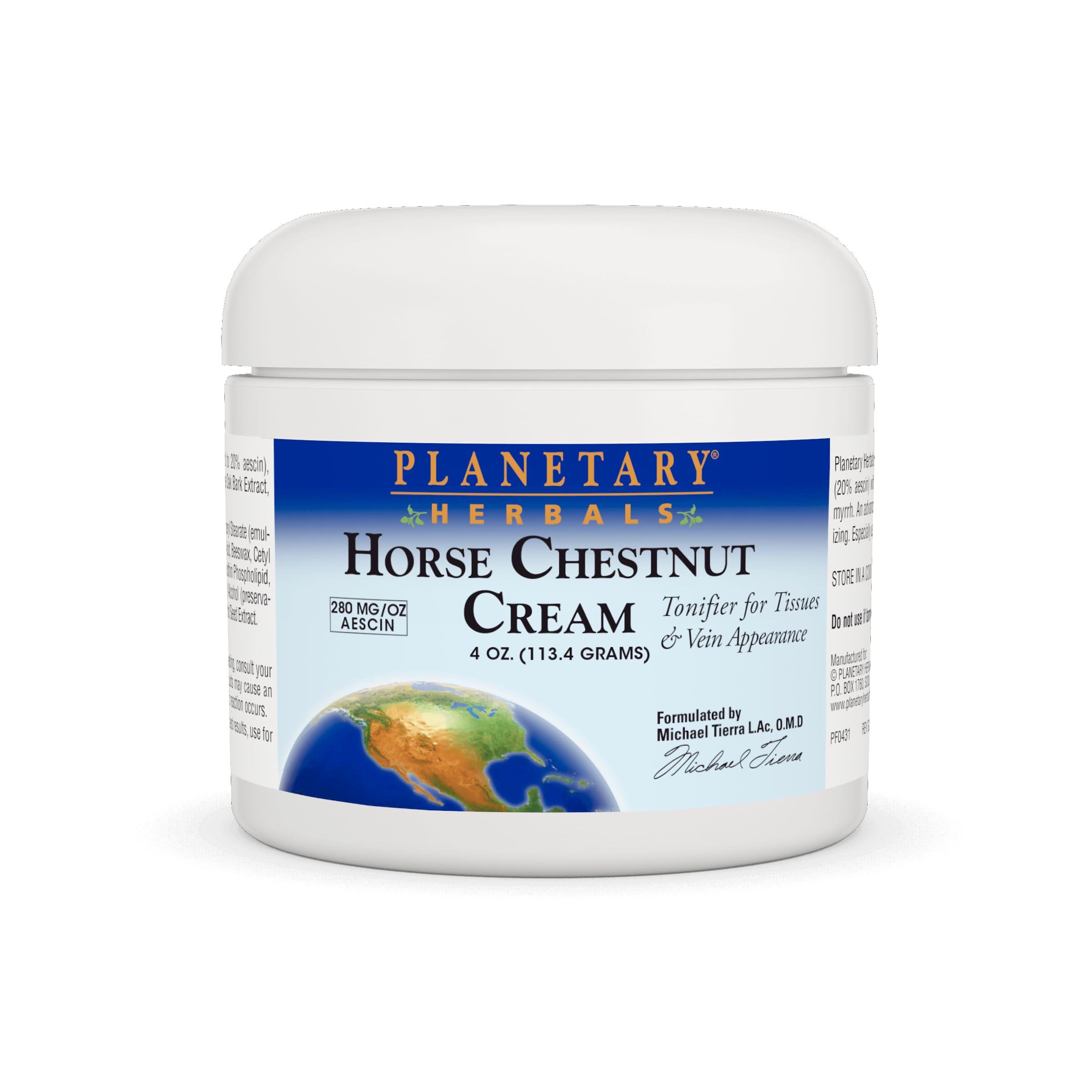 Planetary Herbals crema tonificante castaño, envase 4 onzas para uso diario.