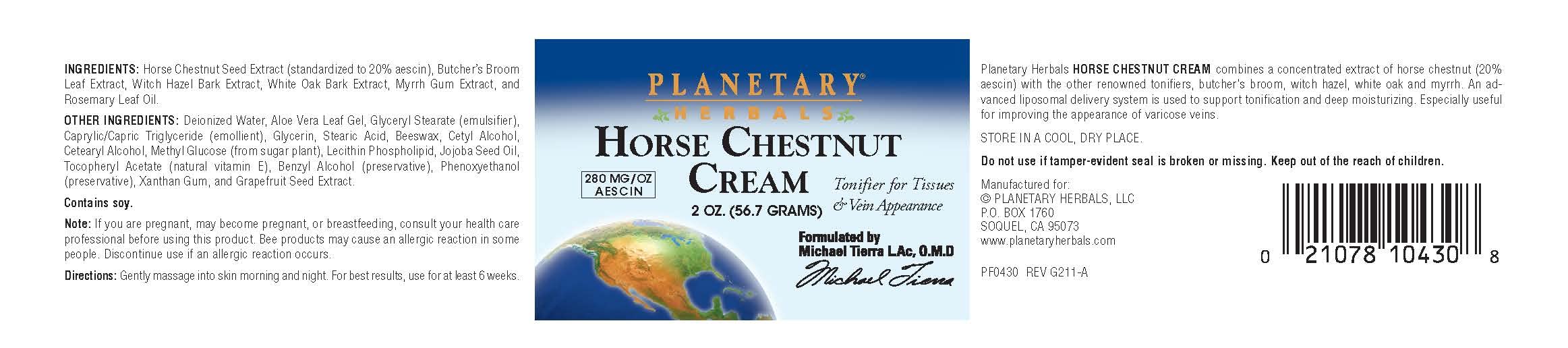 Planetary Herbals ingredientes botanicos castano de indias y romero