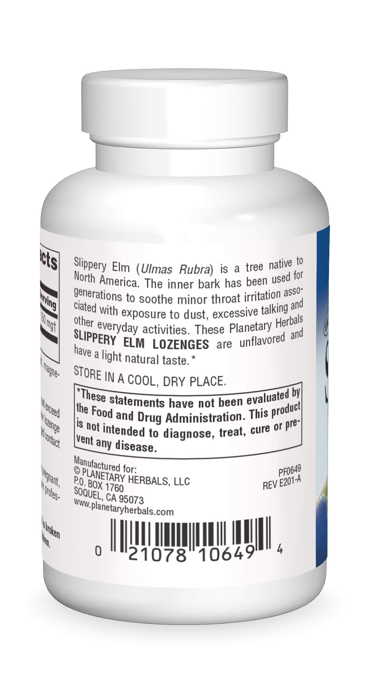 Pastilla de Slippery Elm en disolución lenta para contacto prolongado.