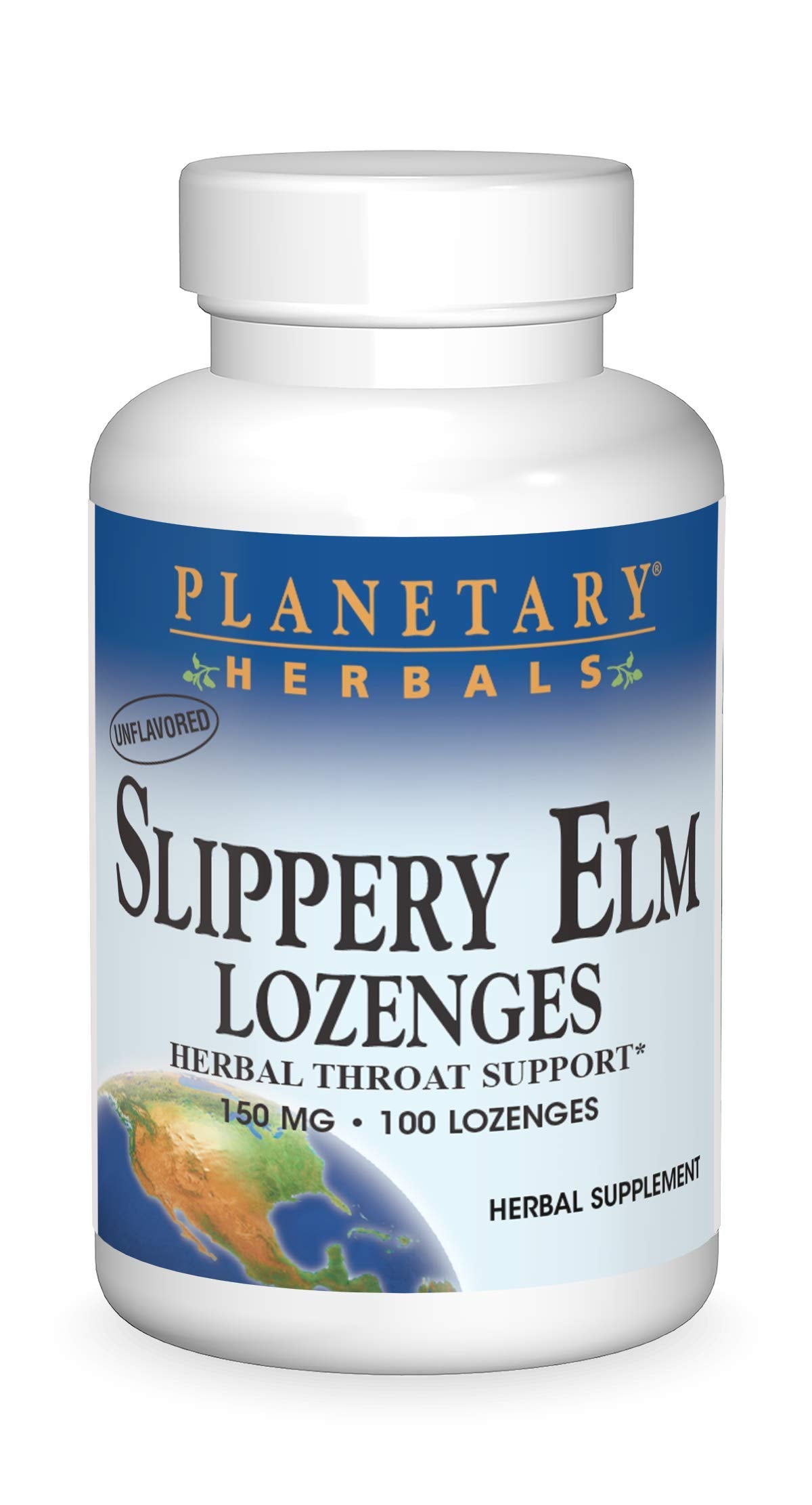 Planetary Herbals Slippery Elm Lozenges: empaque fácil para uso diario.