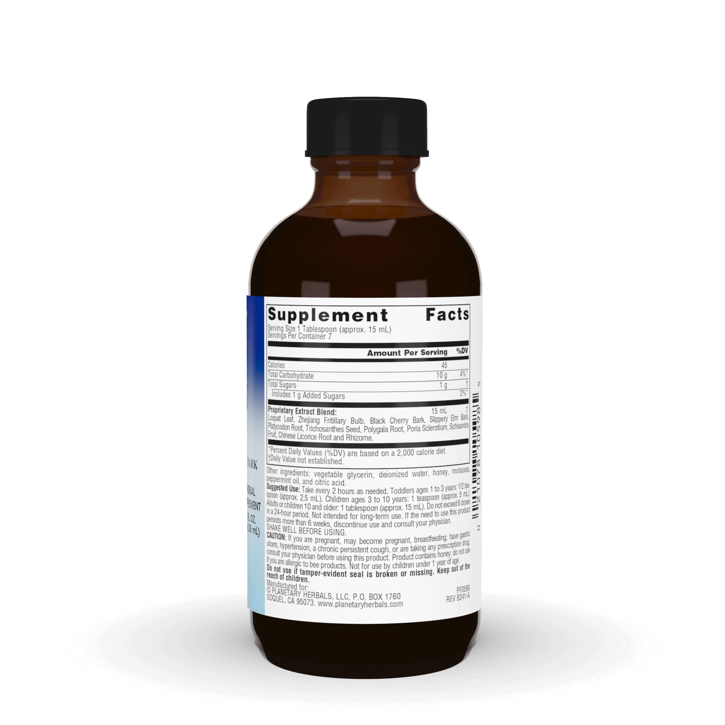 Etiqueta legible de Planetary Loquat Jarabe Respiratorio con indicaciones claras