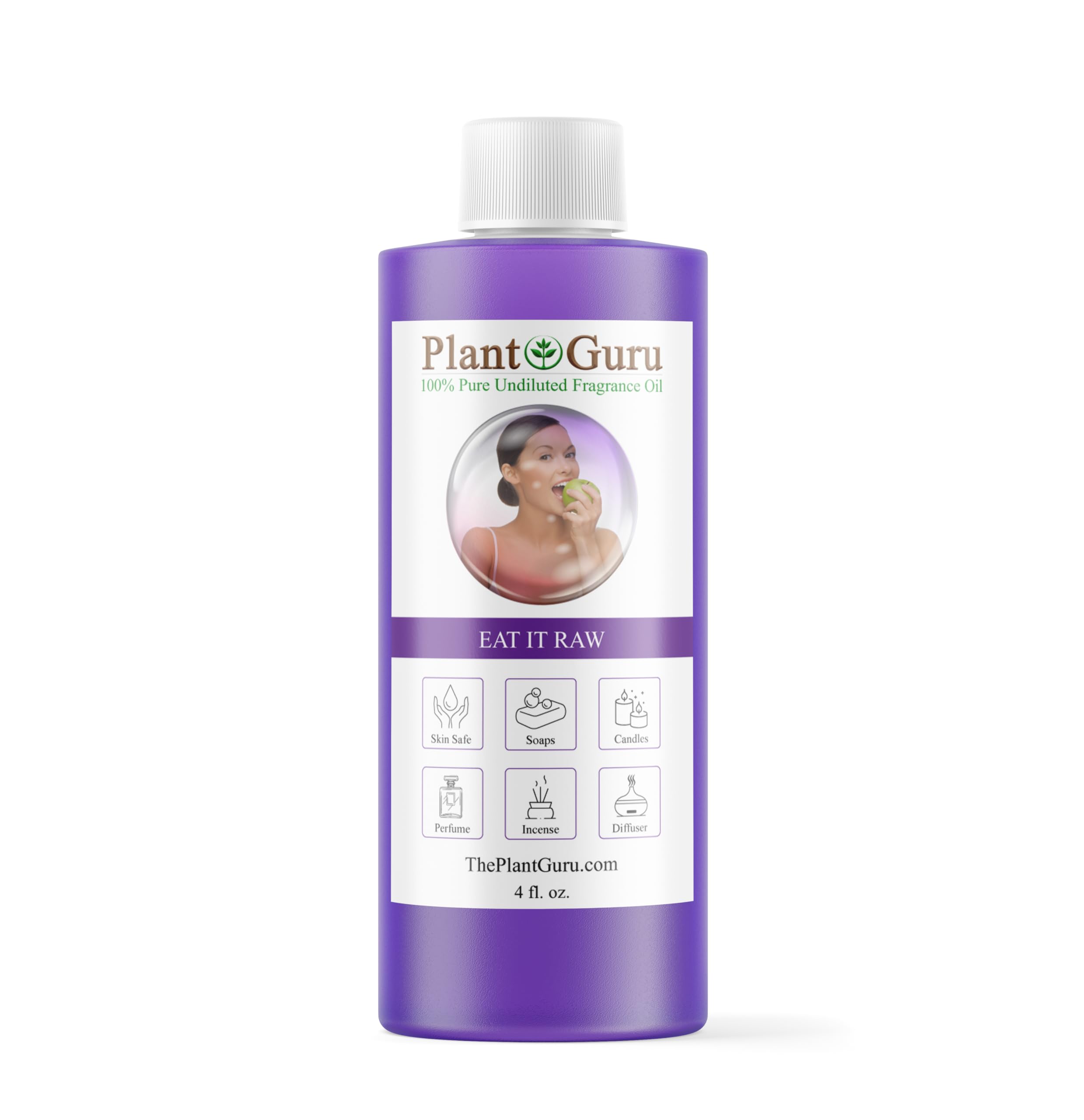 Eat It Raw de Plant Guru, frasco de 4 oz para fragancias en difusores