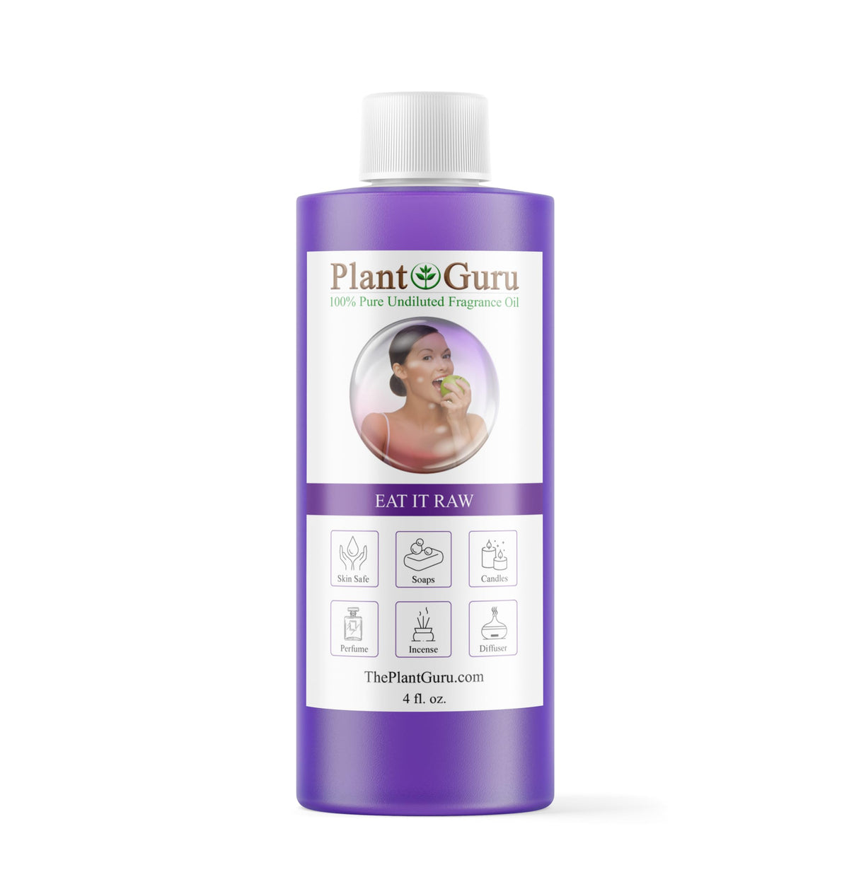 Eat It Raw de Plant Guru, frasco de 4 oz para fragancias en difusores