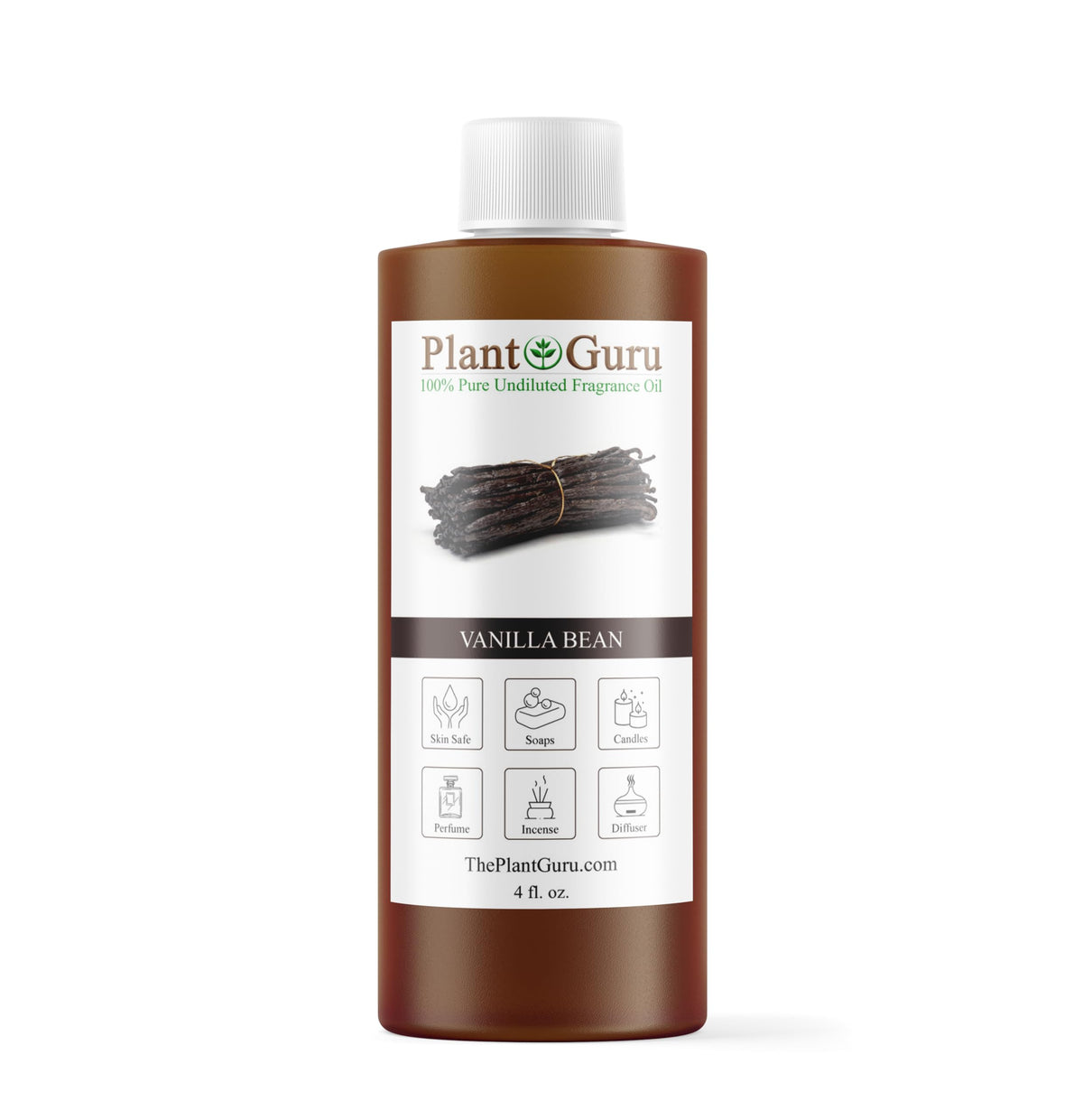 Plant Guru aceite de fragancia de vainilla en botella 4oz para difusores.