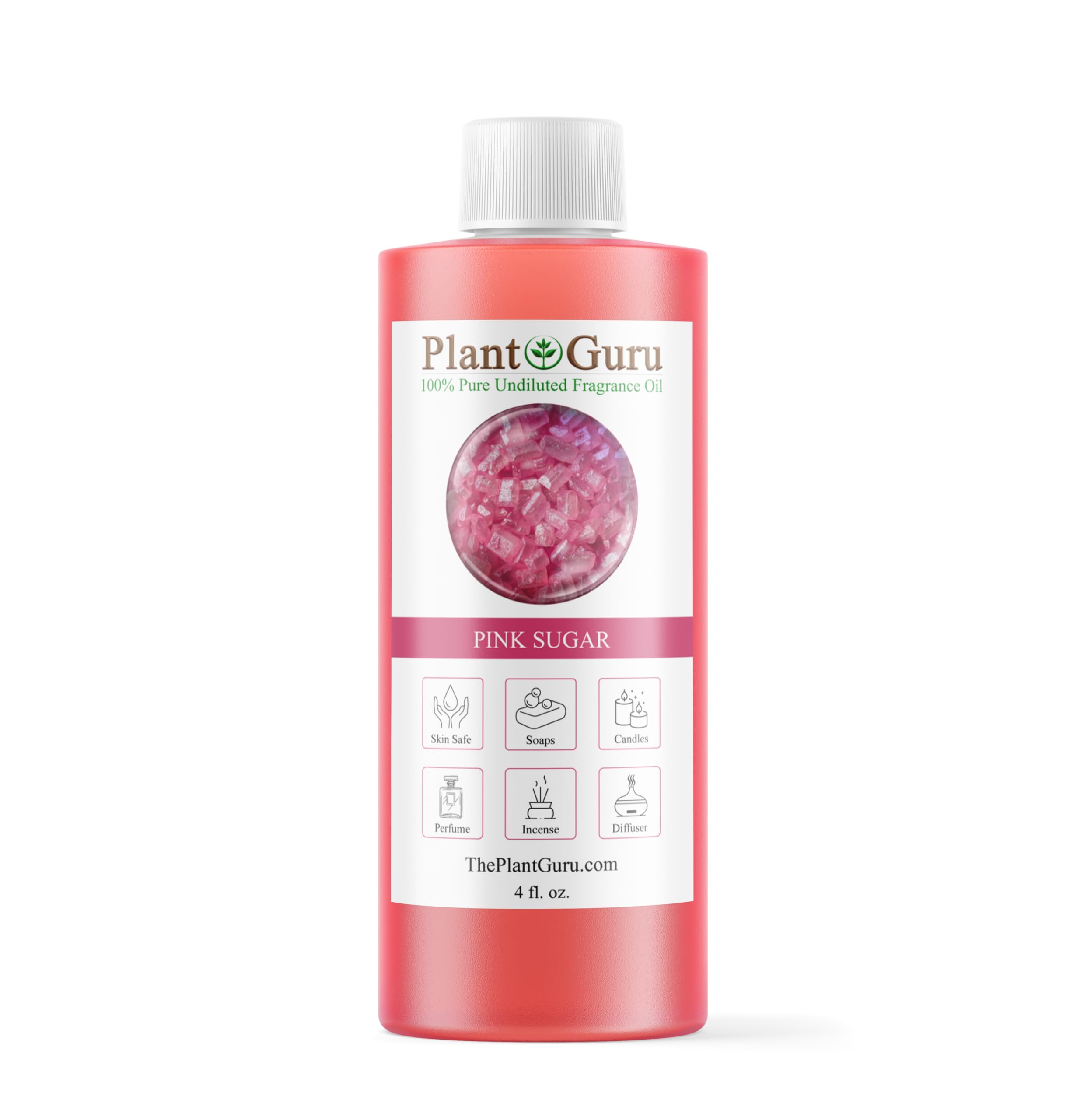 Plant Guru Pink Sugar: botella de 4 oz para perfumar difusores