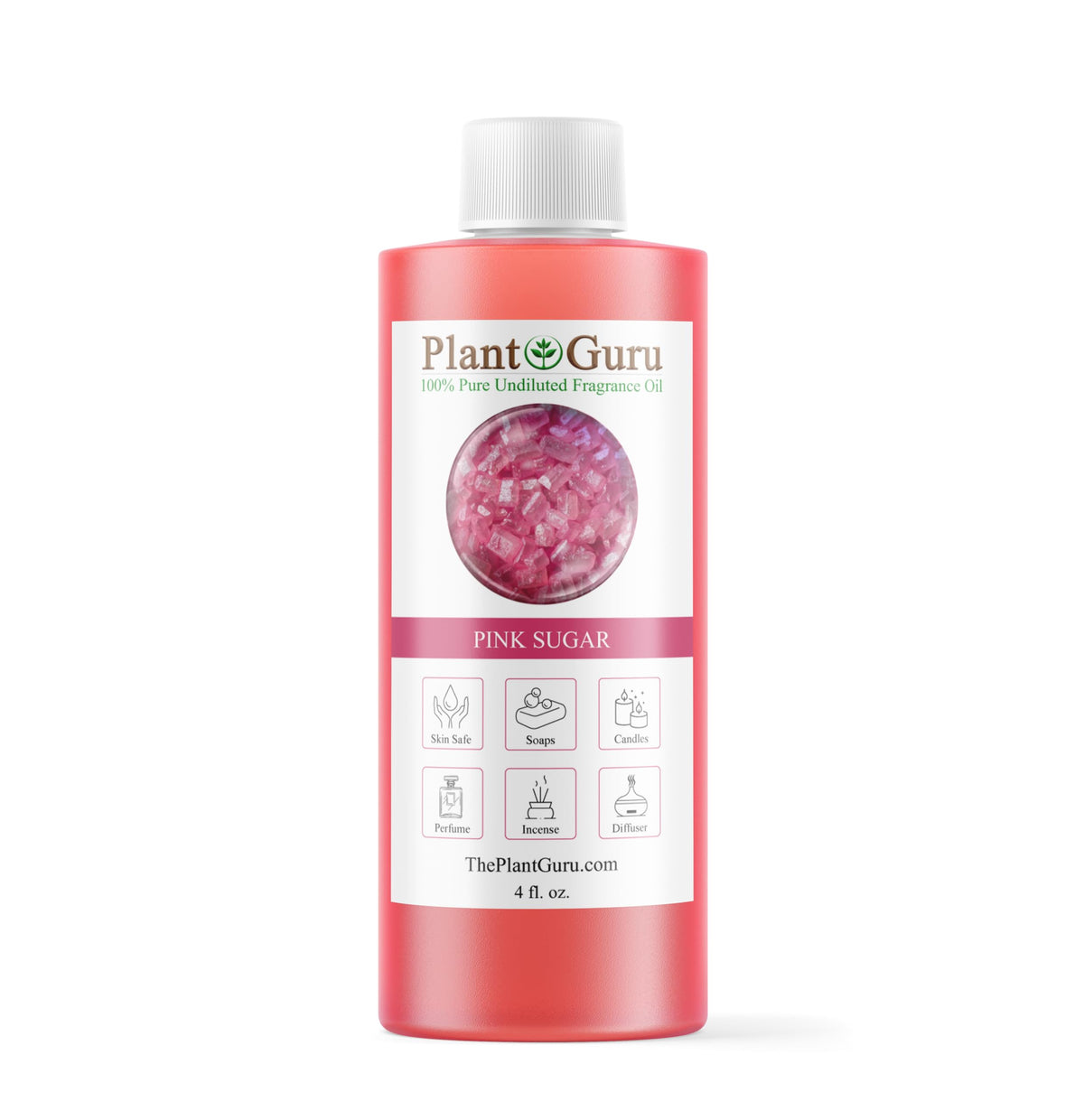 Plant Guru Pink Sugar: botella de 4 oz para perfumar difusores