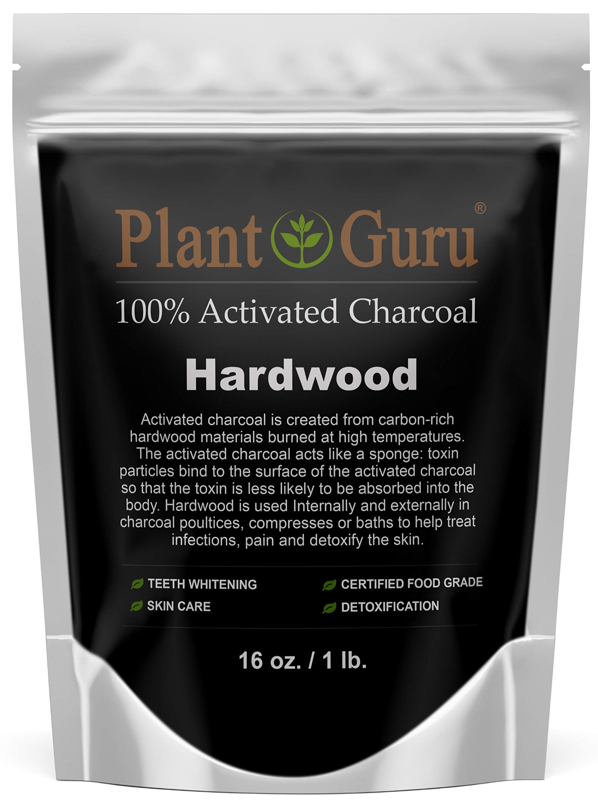 Plant Guru Carbón Activado, polvo 1 lb, usos versátiles en casa.
