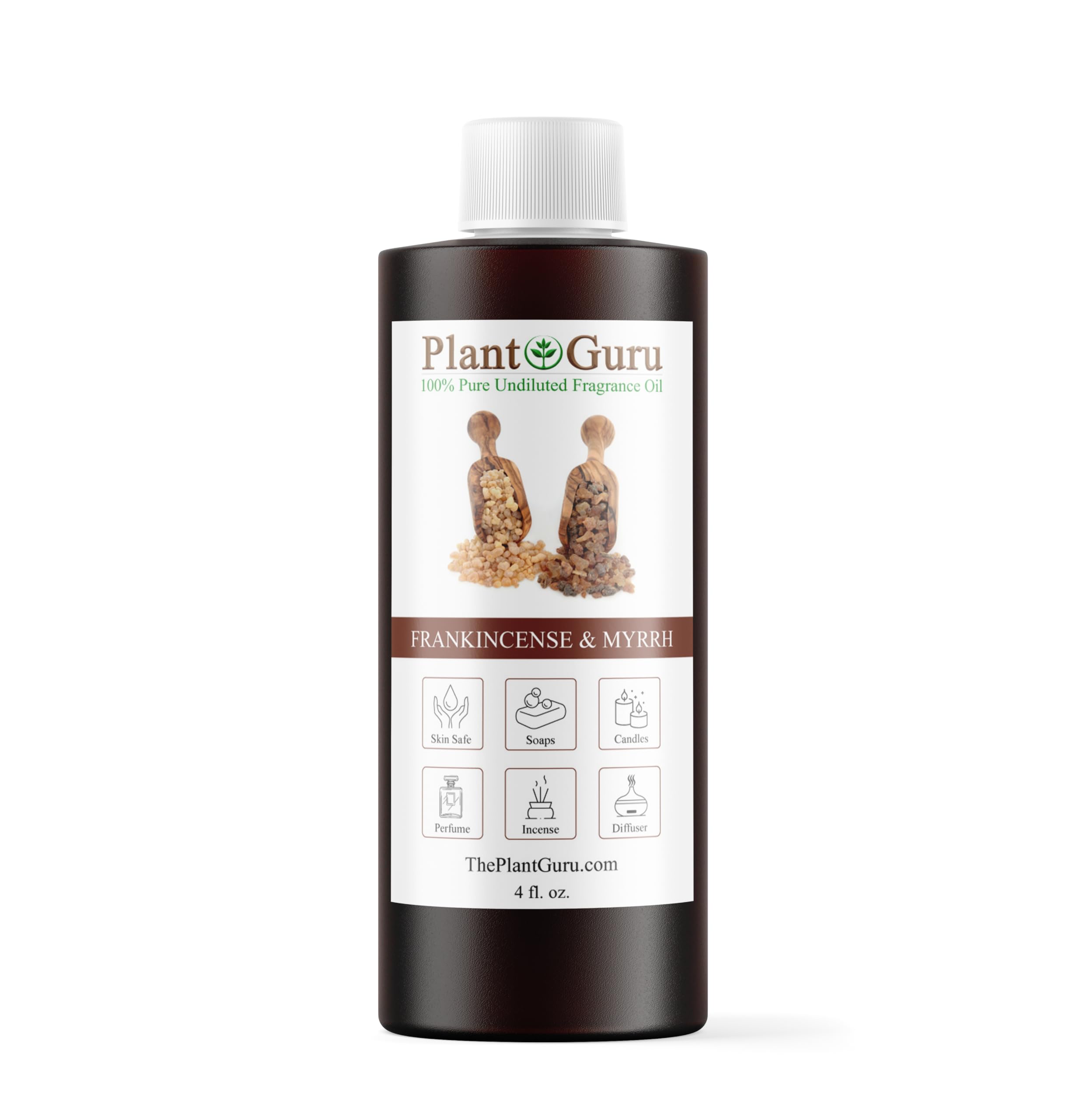Plant Guru fragancia de incienso mirra en botella para ambientar espacios.