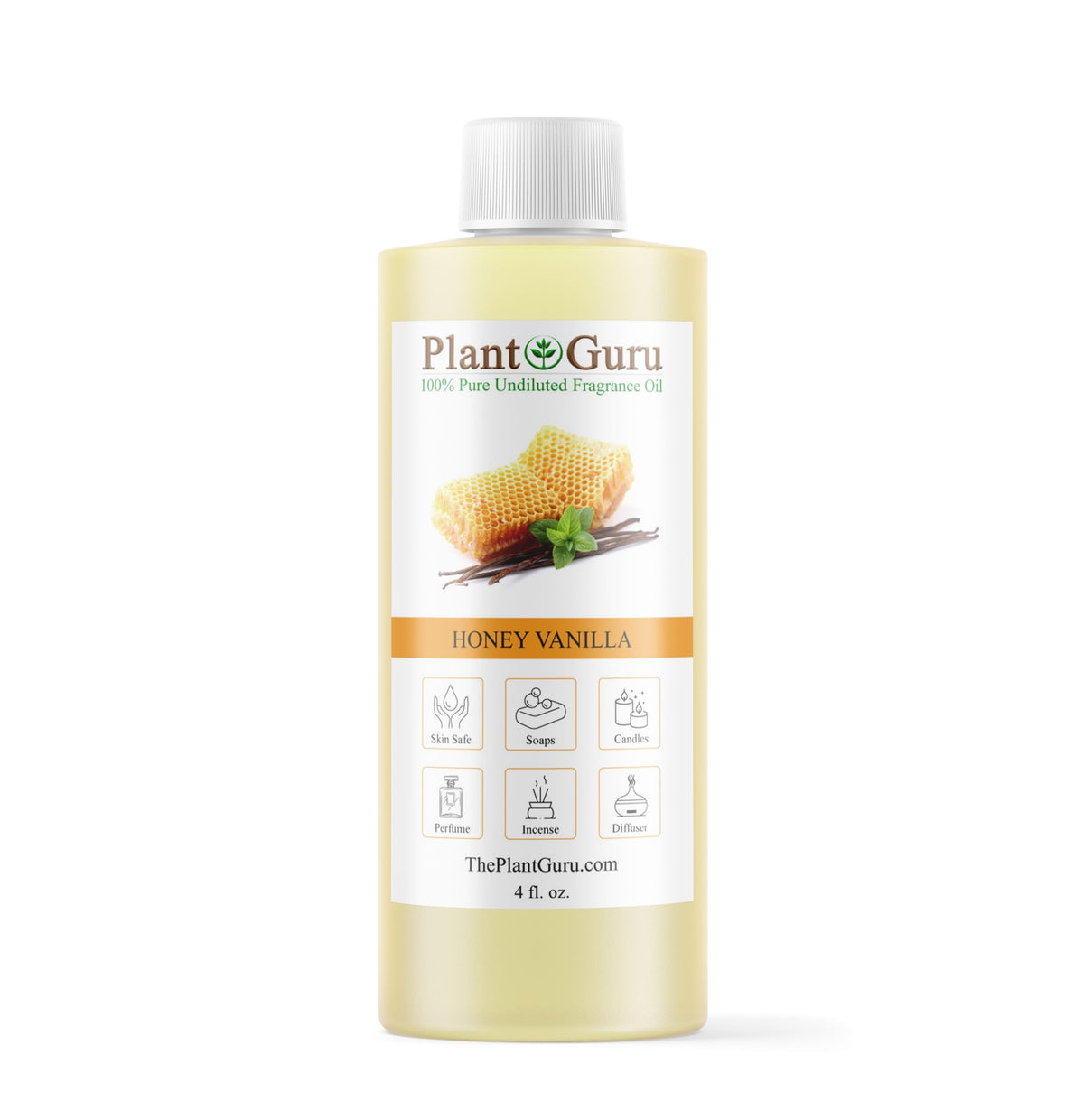Plant Guru fragancia miel-vanilla en botella; aroma suave y duradero para ambientes