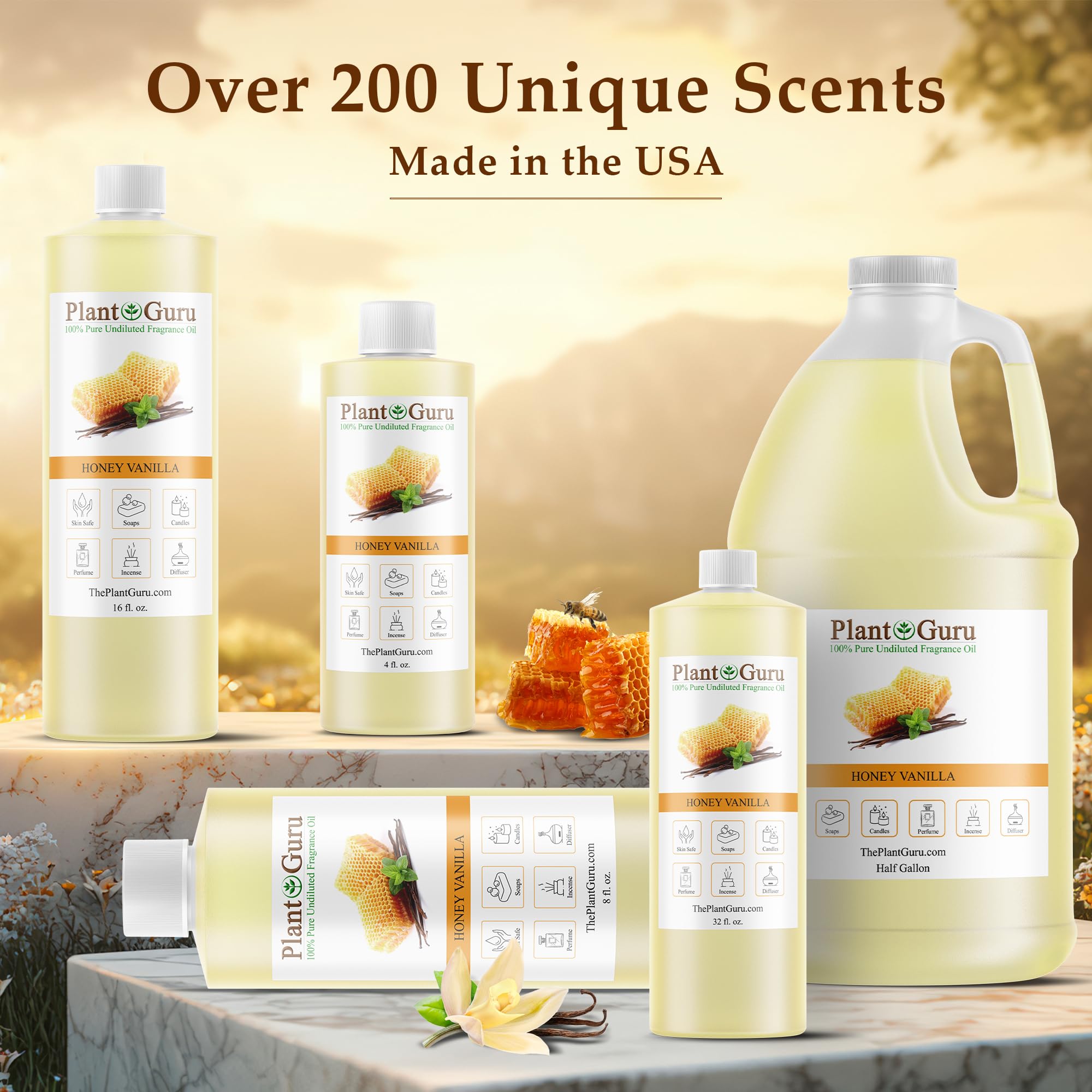 Plant Guru fragancia miel-vanilla para difusor; aroma envolvente en tu espacio