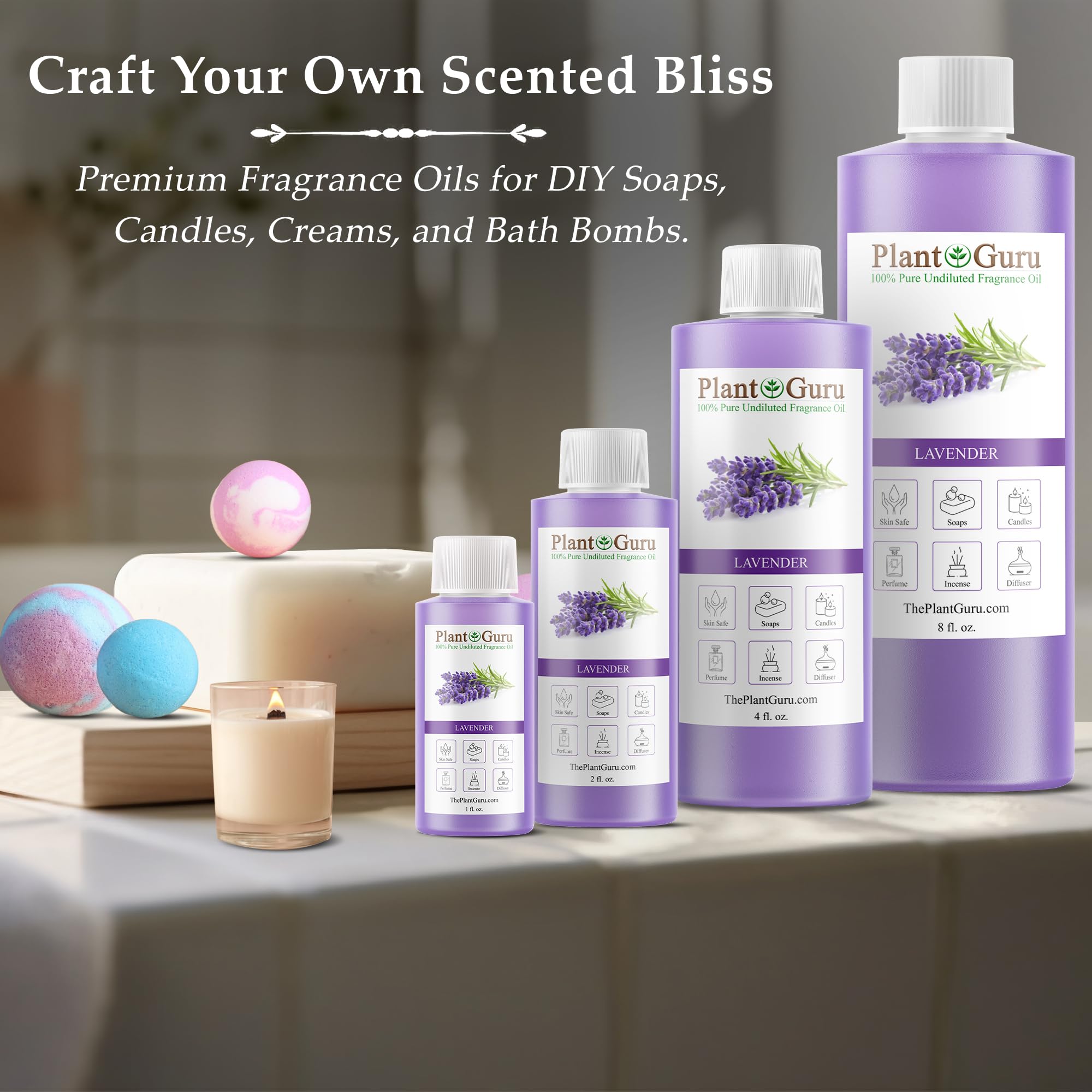 Plant Guru Lavanda fragancia para jabones caseros, cosméticos y creaciones artesanales.