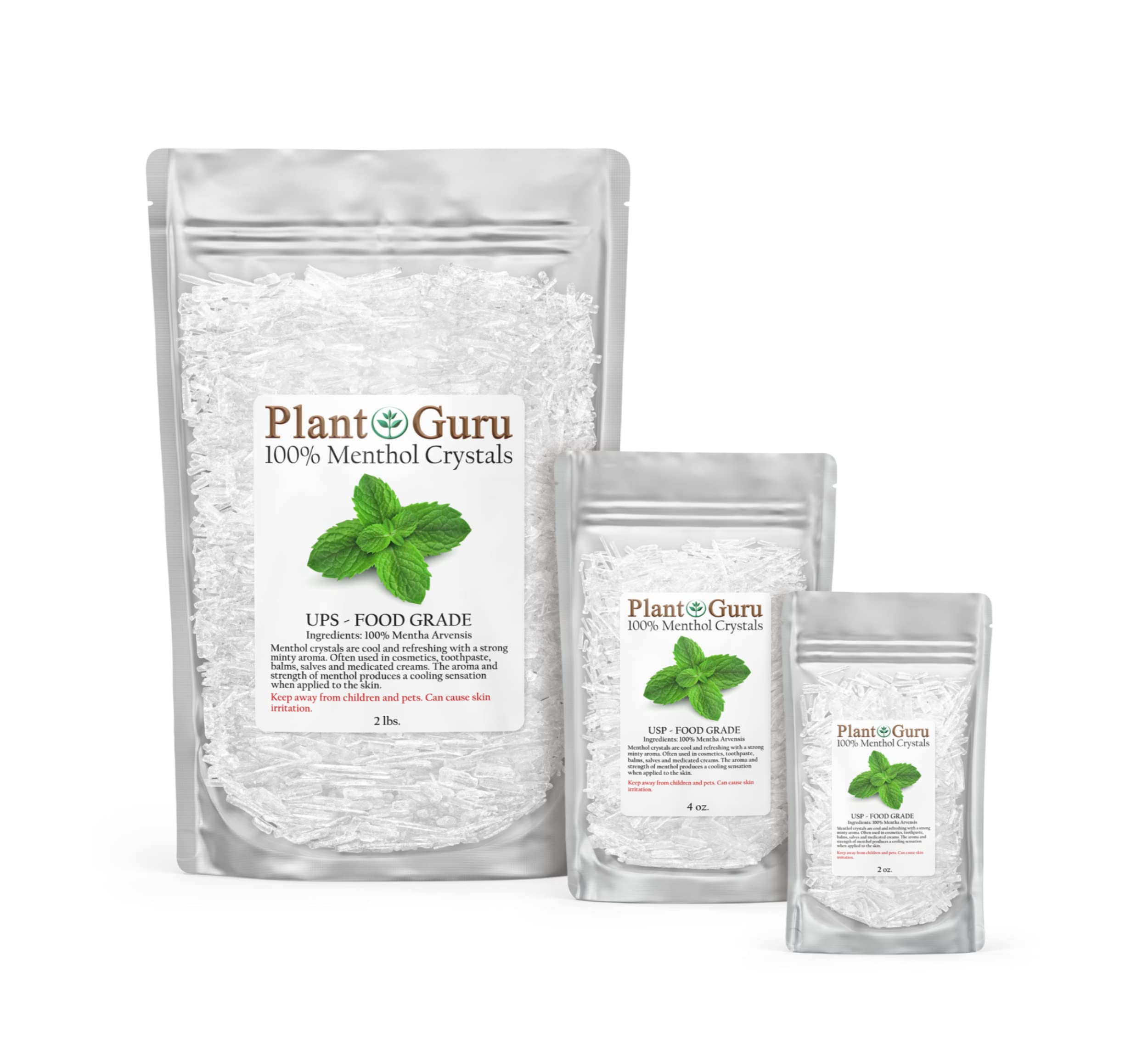 Plant Guru cristales de mentol para jabones y cremas artesanales, acabado refrescante