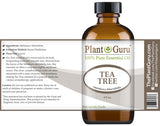 Plant Guru Tea Tree: etiqueta clara para identificar aceite terapéutico puro.