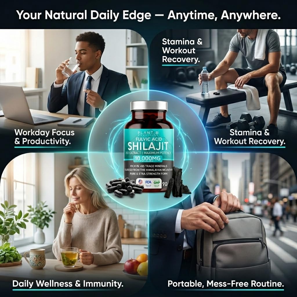 PLANT.O NUTRITION frasco de cápsulas Shilajit para energía diaria